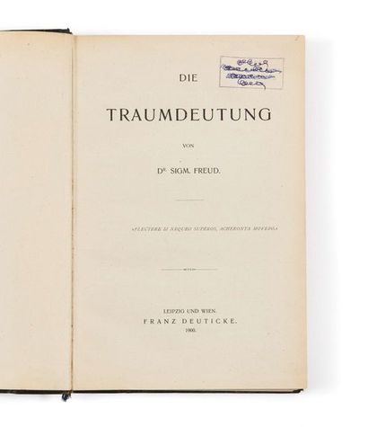 SIGMUND FREUD (1856-1939) Die traumdeutung
Leipzig, F. Deuticke, 1900
In-8 (22,1...