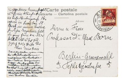 Albert einstein (1879-1955) Carte autographe signée, en allemand à Max Born
Zuoz,...