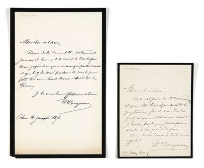 William BOUGUEREAU (1825-1905) Réunion de 6 lettres autographes signées
Paris, La...