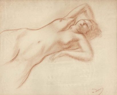André DERAIN (1880-1954) Femme nue allongée
Sanguine sur papier
43,20 x 52 cm

Signé...