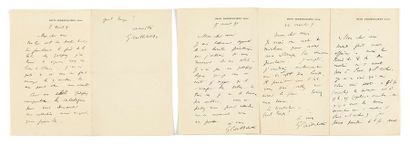 Gustave CAILLEBOTTE (1848-1894) Réunion de 9 lettres autographes signées à Claude... Gazette Drouot