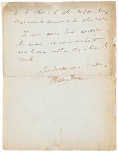 Henri de TOULOUSE-LAUTREC (1864-1901) Lettre autographe signée
[S.l., 1892?]
2 p....