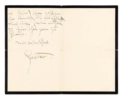 Gustav KLIMT (1862-1918) Lettre autographe signée, en allemand, à sa mère
Tata Tóváros,...