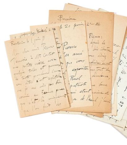 DARIO DE REGOYOS Y VALDÉS (1857-1913) Réunion de 16 lettres autographes signées à...