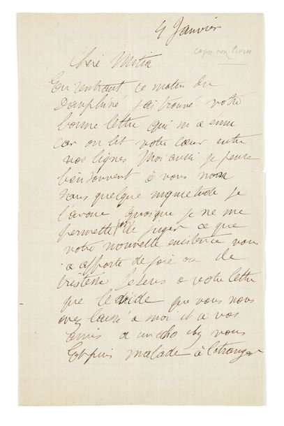 Pierre BONNARD (1867-1947) Lettre autographe signée à Misia Natanson
[S.l.], 4 janvier...