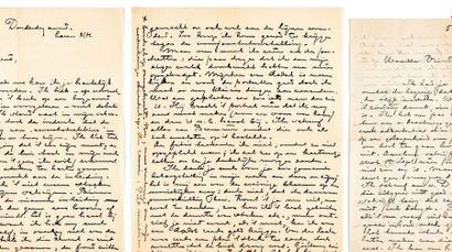 Piet MONDRIAN (1872-1944) Réunion de 6 lettres et 2 cartes autographes signées, en...