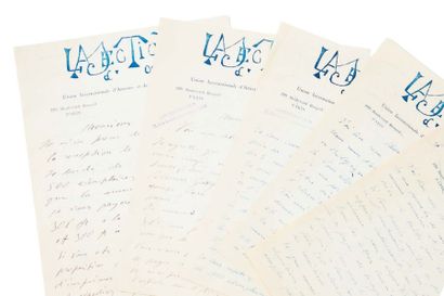 ALEXANDRE ARCHIPENKO (1887-1964) Réunion de 23 lettres autographes signées, 1 lettre...