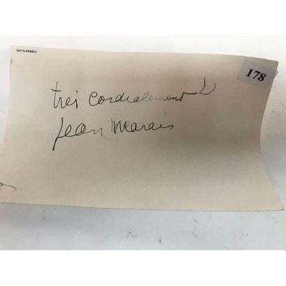 null Jean MARAIS. (1913-1998). Autograph signed "very cordially Jean Marais". On...