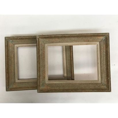 null PAIR OF FRAMES in wood with a patina of net pattern. Early 20th century thickness....