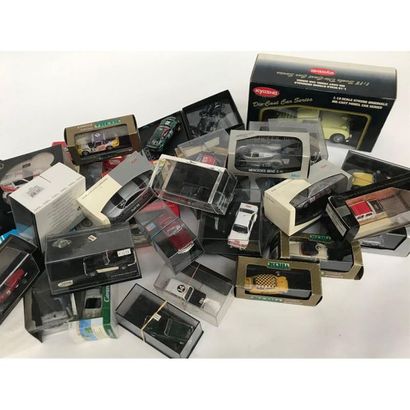 null COLLECTION of 37 miniature cars in boxes. (Recent of different brands). 