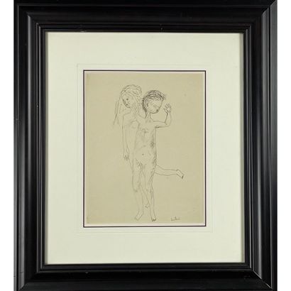 null COUTAUD Lucien (1904-1977). "Nudes of children". Drawing signed lower right....