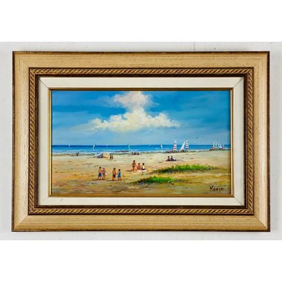 null MARIN Gerald (1975). "Sunday at the Sea". Oil on canvas signed lower right....