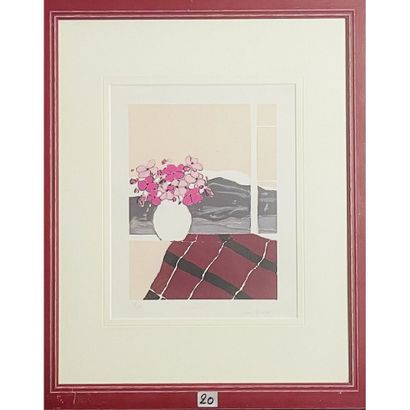 null VIGUD André (1939). "Bouquet at the window". Lithograph signed lower right and...