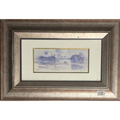null SEBIRE Gaston (1920-2001). "Reflections (1979)". Watercolor signed and dated...