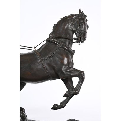 null MALISSARD Georges. (1877-1942). « Le tandem, chevaux ockney 1910 ». Bronze à...