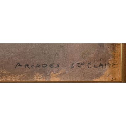 null JONAS Lucien (1880-1947). "Arcades in Sainte Claire". Oil on paper. H.61 L....