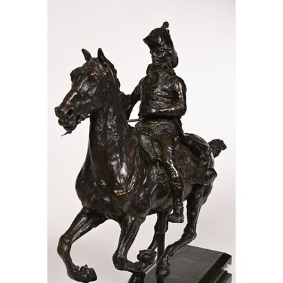 null MEISSONIER Ernest. (1815-1891). «Le Général Duroc à Castiglione en 1796». Bronze...