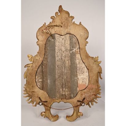 null SUITE OF 4 ITALIAN MIRRORS in the Rococo style, in gilded and carved wood. They...