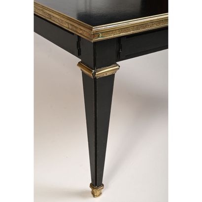 null MILLE Gérard for Maison JANSEN. LOUNGE TABLE in lacquered wood with bronze frames....