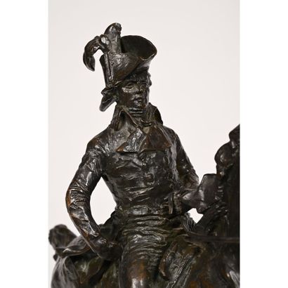 null MEISSONIER Ernest. (1815-1891). «Le Général Duroc à Castiglione en 1796». Bronze...
