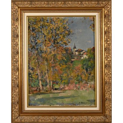 null BERNAUT Edouard (1890-1981). SCHOOL OF CROZANT. "Autumn at Villeneuve en Marche"....