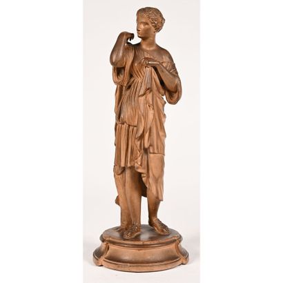null Terra cotta SUBJECT representing a woman in the Antique style with a nice drapery...