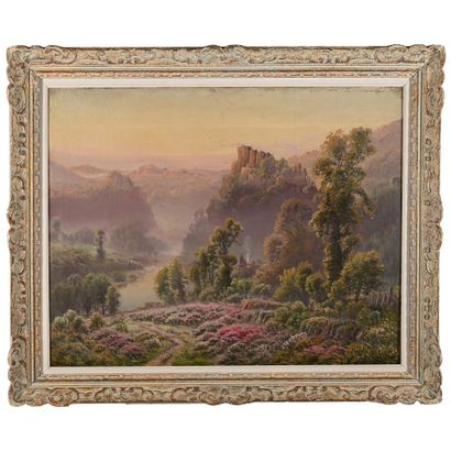 null ANGLADE Gaston (1854-1919). "Landscape of heather". Canvas signed lower right,...
