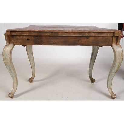 null PAIR OF CONSOLES IN THE SPIRIT OF LOUIS XV in rechambered wood with attractive...