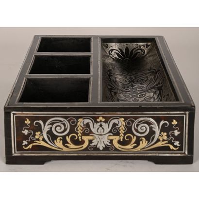 null LOUIS XIV writing desk in rosewood with pewter and brass marquetry featuring...