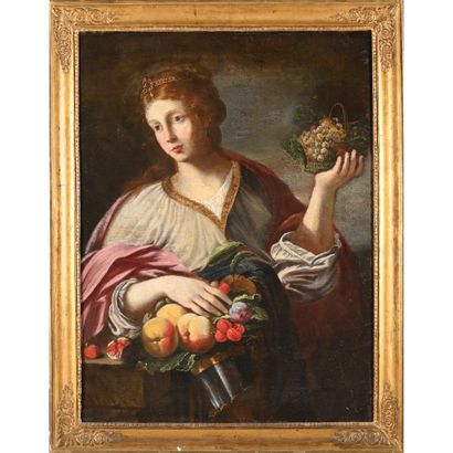 null 17th century FRENCH SCHOOL. "Pomona or the Allegory of Autumn". Oil on canvas...