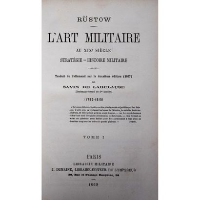 null (Militaria) Rüstow, l’art militaire au XIXe siècle, stratégie, histoire militaire,...