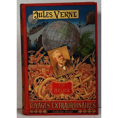 null Jules Verne, l’ile à hélice, P., Hetzel, S.D., cartonnage au portrait collé,...
