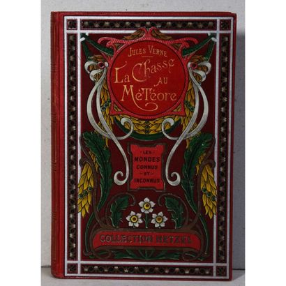 null Jules Verne, la chasse au météore, P., Hetzel, S.D. (1908), cartonnage aux feuilles...