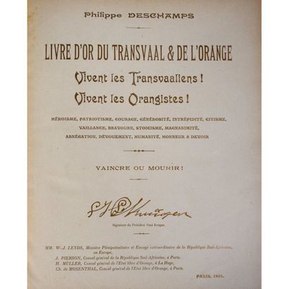 null (Guerre des Boers) Philippe Deschamps, livre d’or du Transvaal & de l’Orange,...