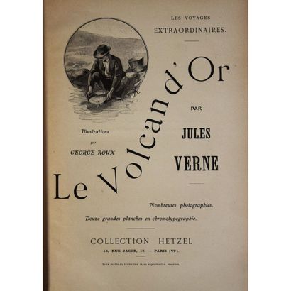 null Jules Verne, le volcan d’or, P., Hetzel, S.D. (1907-1910), cartonnage à un éléphant,...