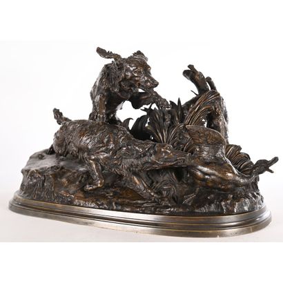 MENE Pierre-Jules. (1810-1879). «Chasse aux canards». Très rare épreuve en bronze... Gazette Drouot