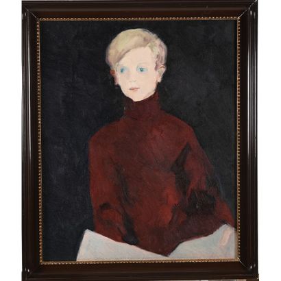  VAN HECKE Arthur. (1924-2023). «Portrait de jeune homme». Huile sur toile signée... Gazette Drouot
