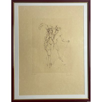  FINI Léonor (1908-1996). «Femmes fleurs ». Gravure epreuve d’artiste, numérotée... Gazette Drouot