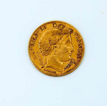 null 1 piece of 10 francs gold Ceres - Second Republic year 1851 A 