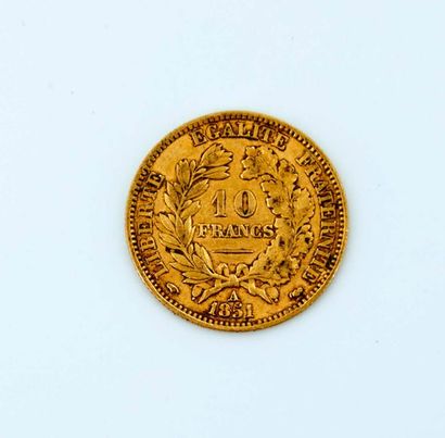 null 1 pièce de 10 francs or Cérès - Seconde République année 1851 A 