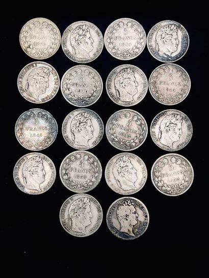 null 18 pièces de 5 francs argent - Epoque Monarchie de Juillet (1830-1848)