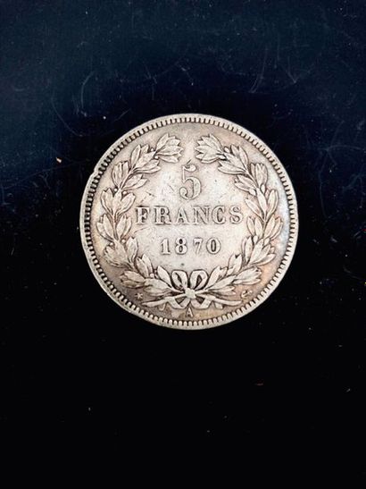 null 1 piece of 5 francs silver - Third Republic year 1870.