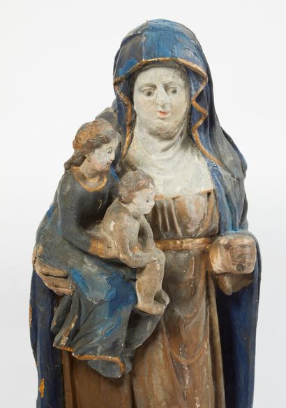 null * Saint-Anne trinitaire

Sculpture en bois polychrome 

Travail breton, époque...