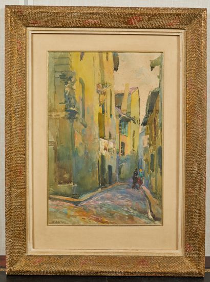 null Octave LAFAY (1878-1937). 

Alley, watercolour on paper, 

signed O LAFAY lower...