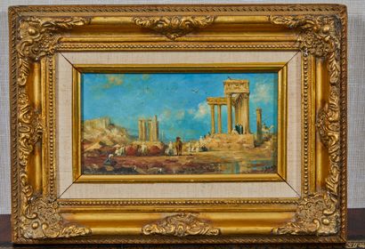 null Pierre SAEZ (born in 1955). 

Landscapes and ancient ruins

Pair of oils on...