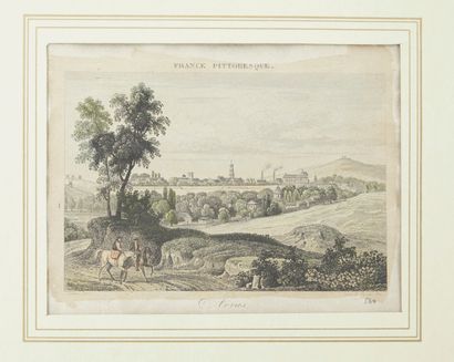 null ARRAS AND ARTOIS. Lot composed of:

- a raised engraving XIXth View of ARRAS

17x13cm...