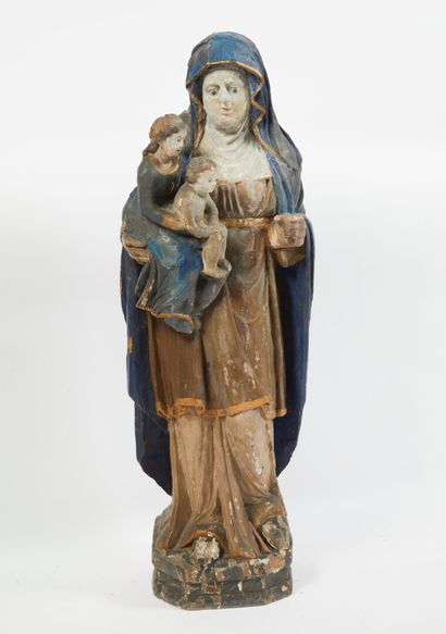 null * Saint-Anne trinitaire

Sculpture en bois polychrome 

Travail breton, époque...