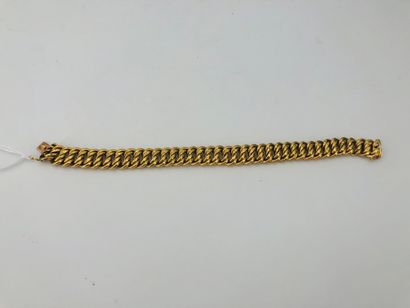 null Bracelet gourmette à maille américaine, or jaune 18 K, poignet 20,5 cm, poids...