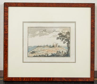 null Set of 6 framed engravings showing respectively views of the cities of :

LENS...