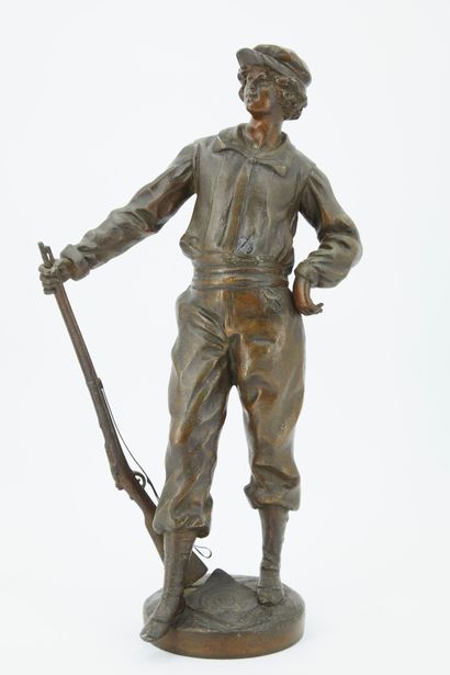 null Louis MOREAU (1883-1952) ( After)

Young hunter

Sculpture in regula with brown...